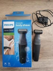 Afeitadora corporal Philips Series 3000 resistente al agua.