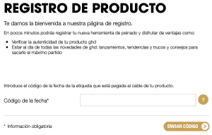 registro de producto GHD